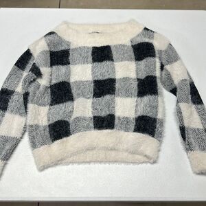 Women’s EXPRESS Black & White checkered sweatshirt - Sz S